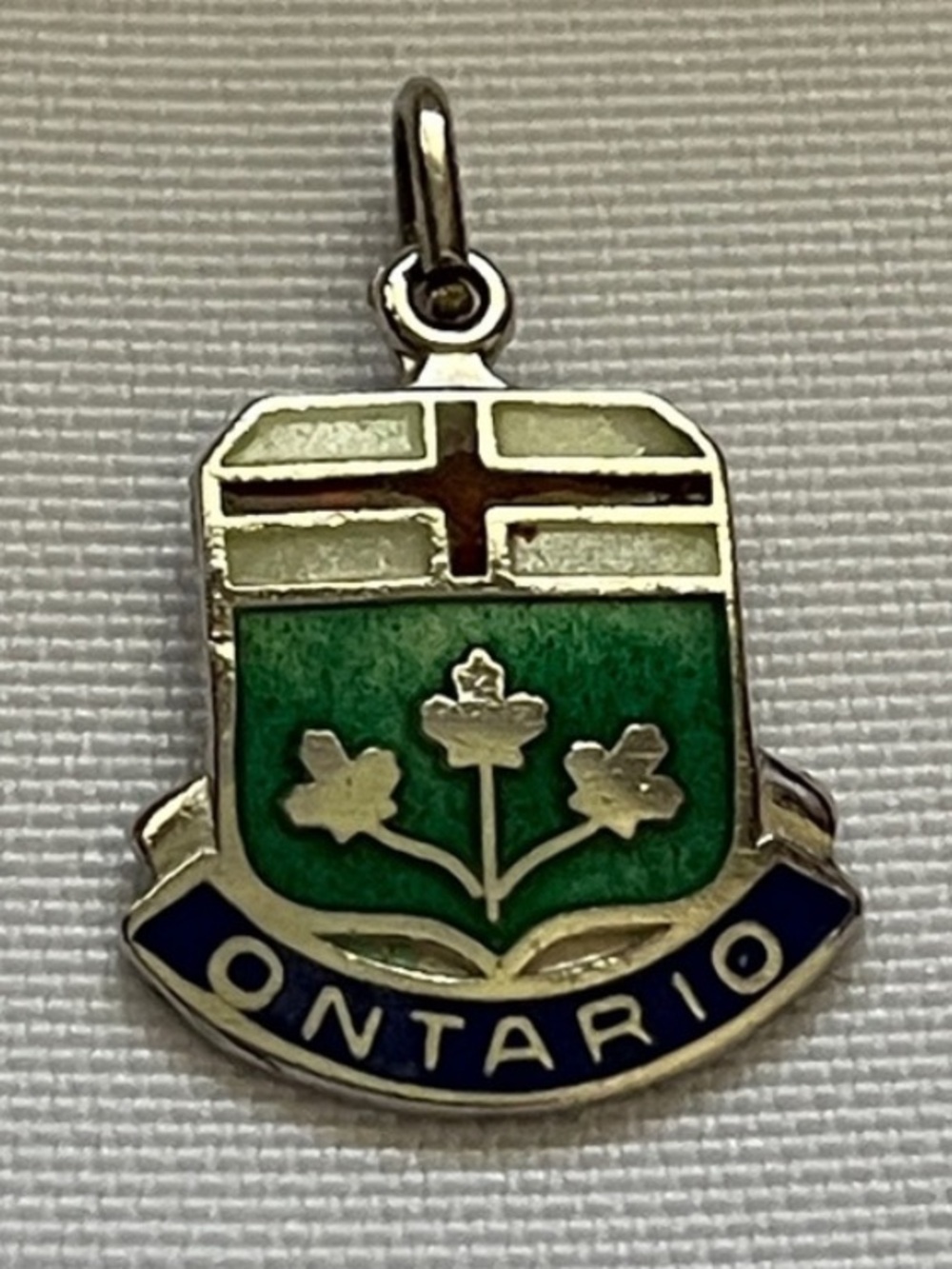 Ontario Green and Blue Coat of Arms Enamel Charm
Sterling, stamped
Vintage